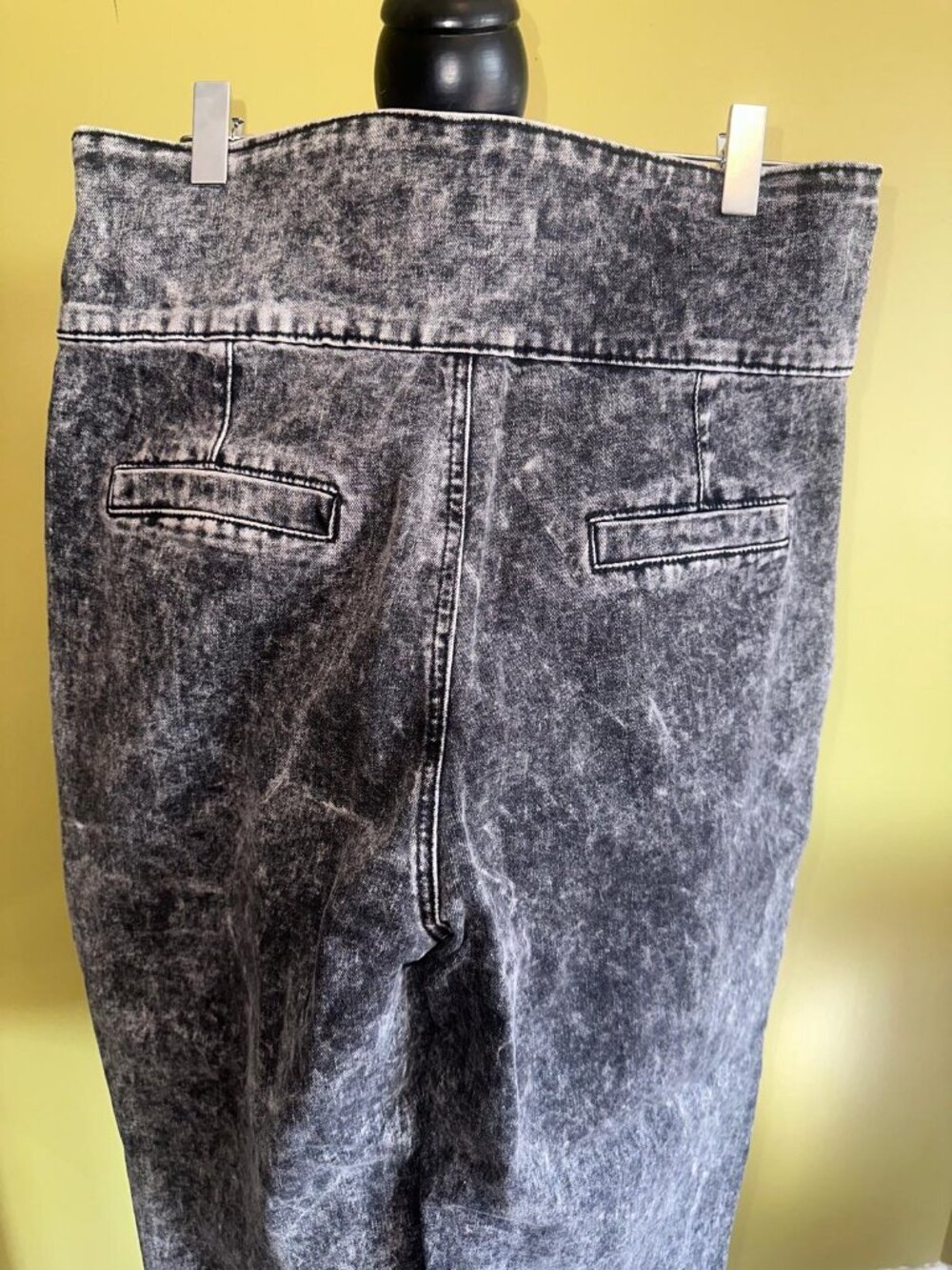 London Fog High Waist Acid Wash Paperbag Tie Waist Straight Leg Jeans XL - Picture 6 of 13